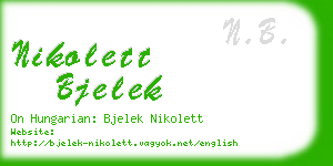 nikolett bjelek business card